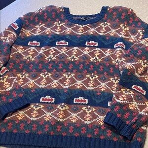 Vintage Pasta-Colorful Geometric Crewneck Sweater